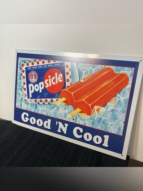 Vintage Popsicle 'Good 'N Cool' Retro Red Orange Ice Pop Reproduction Tin